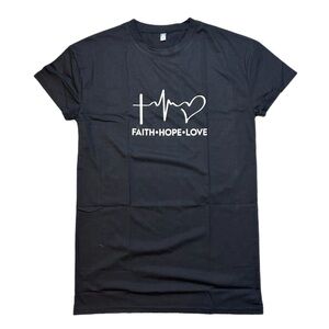 Faith Hope Love Graphic Tee - Black & White